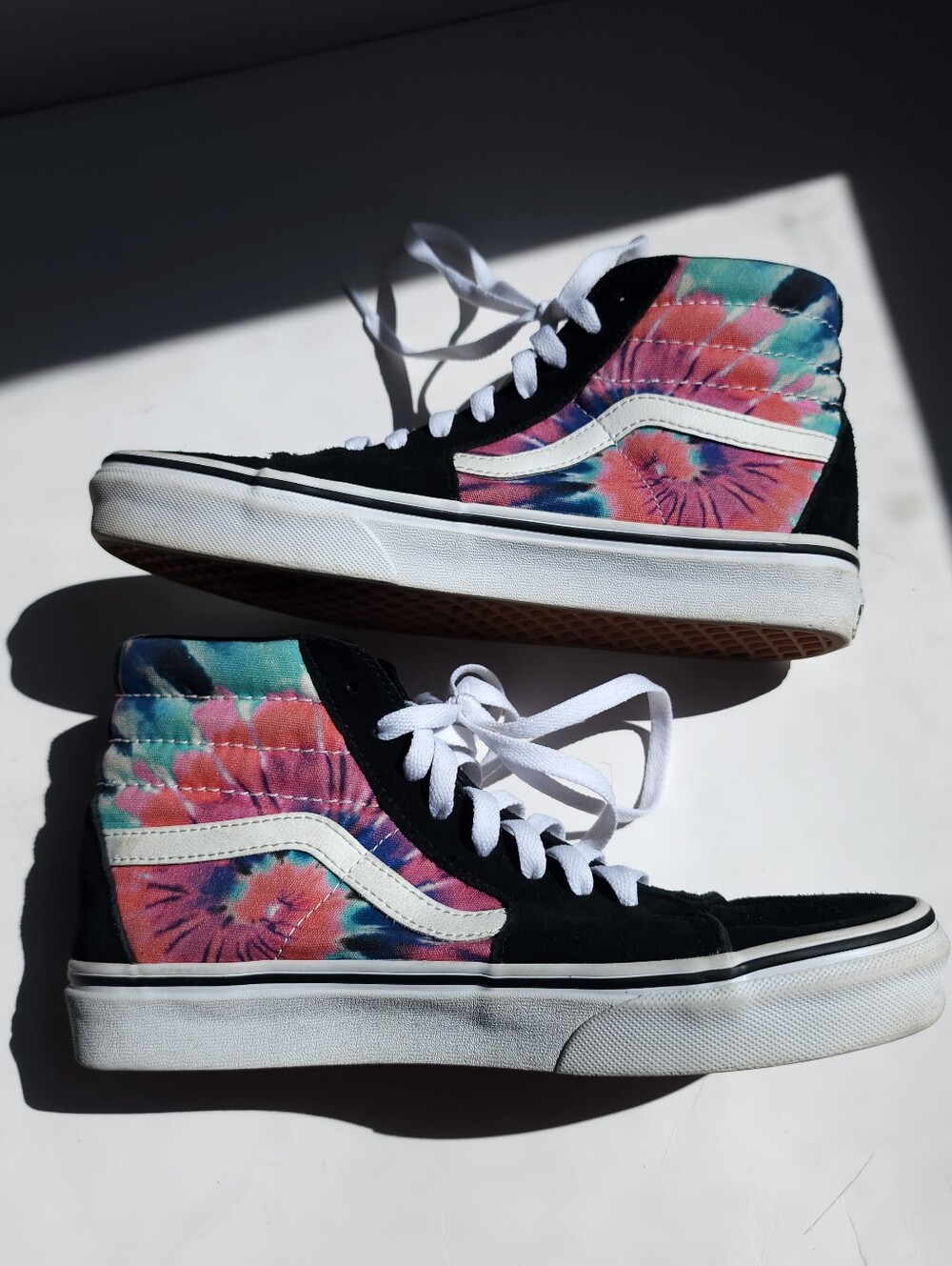 Vans SK8 Hi - Men's Size 6.5/Women's Size 8- Black Tie-Dye Skate Shoes - 500714 - Picture 4 of 8